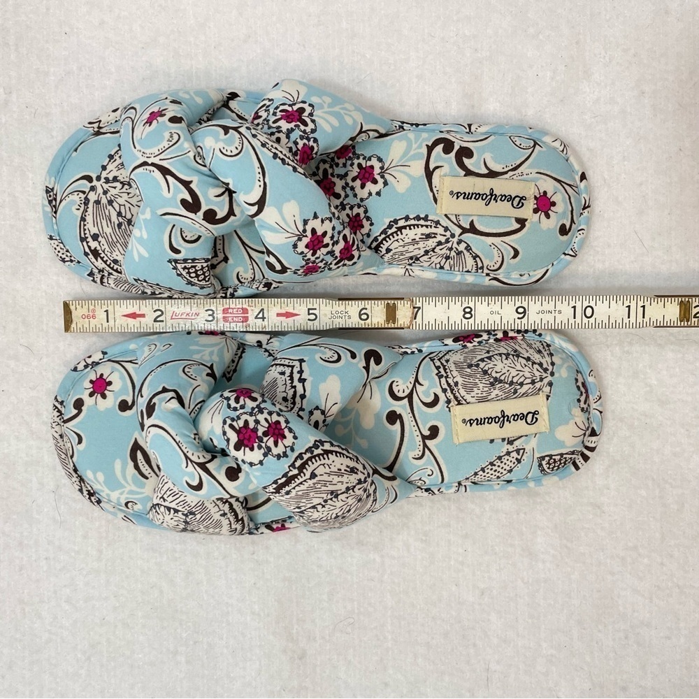 Dearfoams Angela Paisley Slides Medium 7/8 Memory Foam Cozy Boho House Slippers - Picture 6 of 9